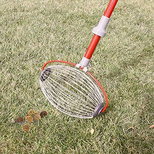 Garden Weasel Large Nut Gatherer - Picks Up Walnuts, Sweet Gum Balls, Magnolia Seed/Flower Heads, Small Fruit & Other Objects 1 1/2" To 3" in Size, Red/Silver - Thumbnail 7