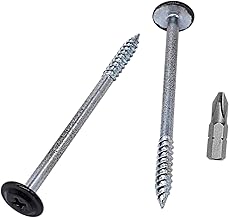 SKIR'CO (170 pezzi) Viti autofilettanti per legno verniciate da 4,2 x 65 mm, vite in metallo, testa a traliccio con PH modificato (nero RAL 9005)