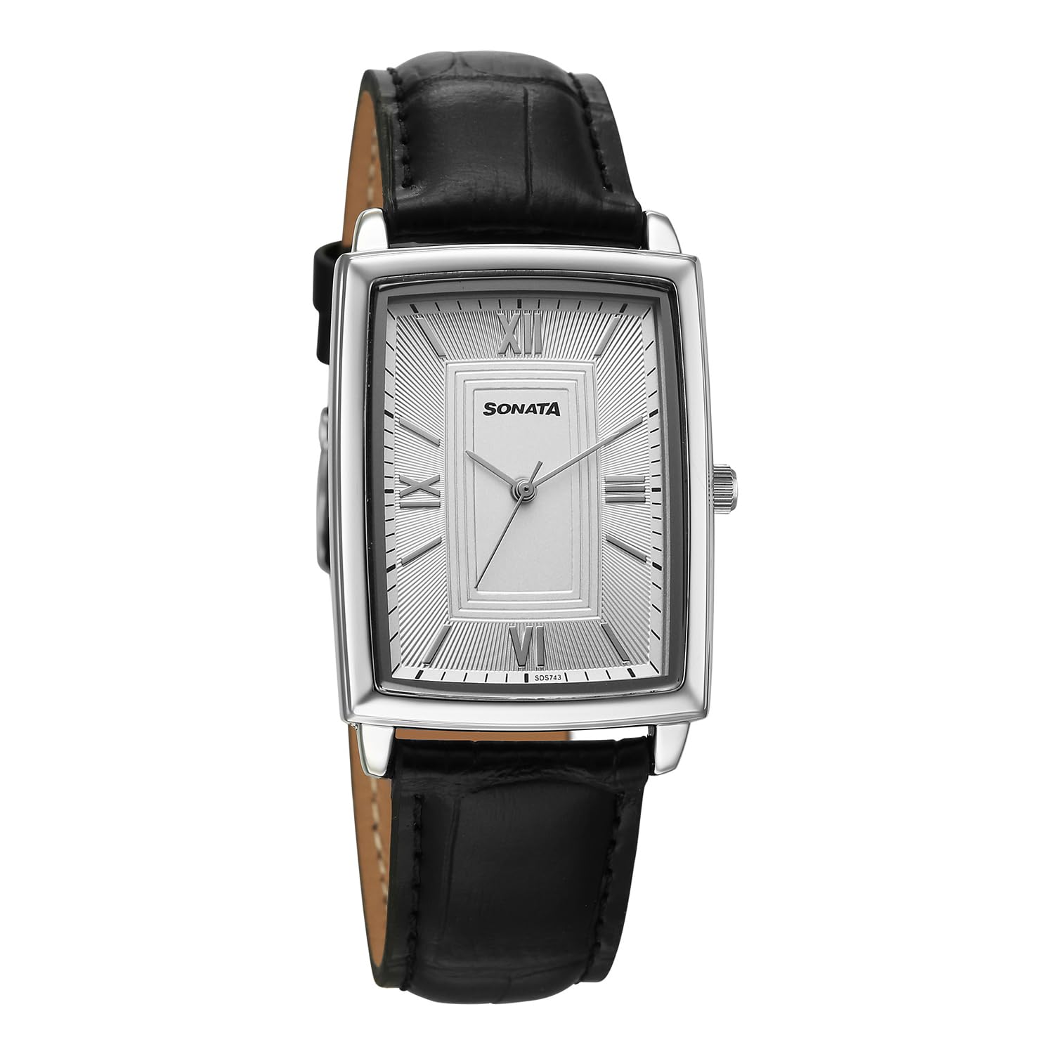 Sonata Festive 2.0 Quartz Silver Round Dial Men's Watch | Geniune Leather Strap Material | Watches for Men Analog - 77199SL01-image-47
