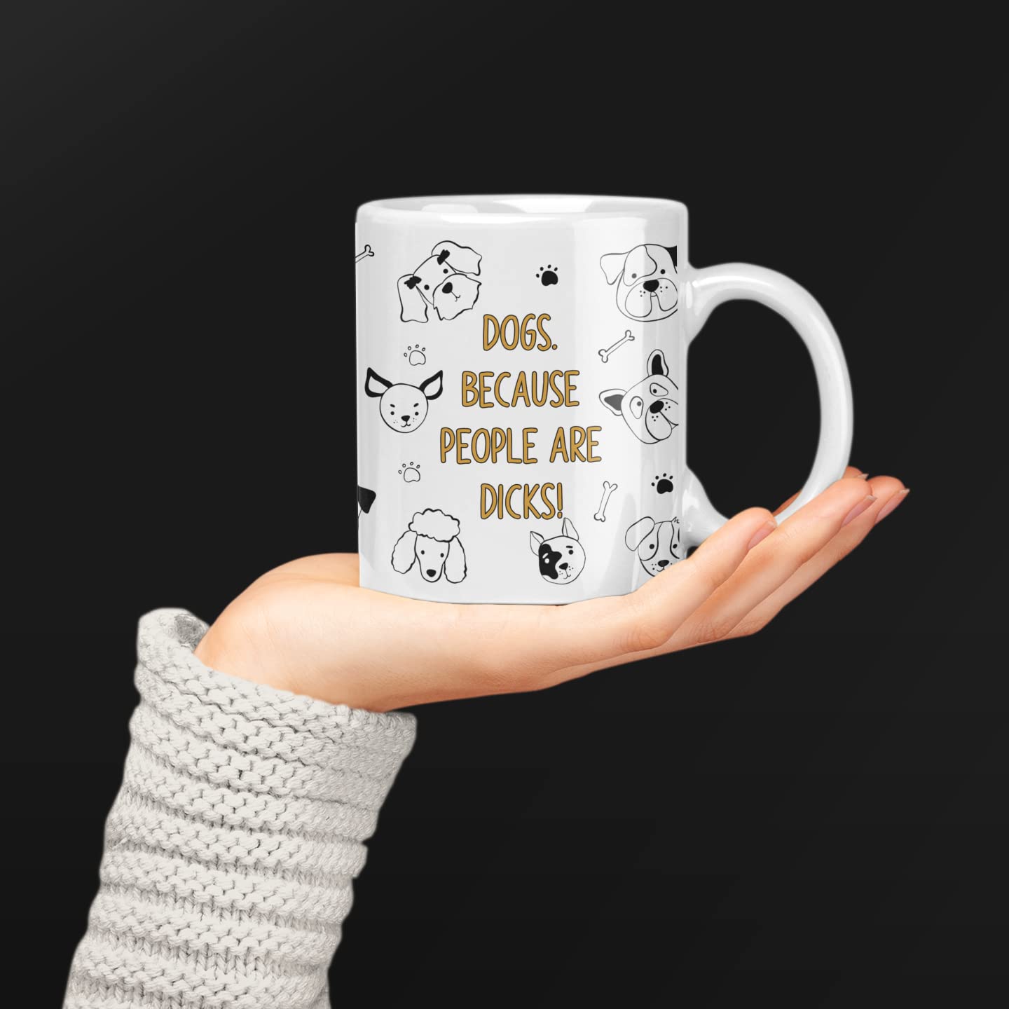 Funny Dog Lover Gift Novelty Mug 'Dogs. Because People Are D#@ks' Funny Dog Gift For Birthdays Work Friends Christmas Pug - Image 2