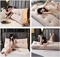 Vista 2 de Almohada grande triangular para cabecero con cuña y respaldo de posicionamiento, almohada de lectura, soporte de espalda, cojín lumbar para sofá