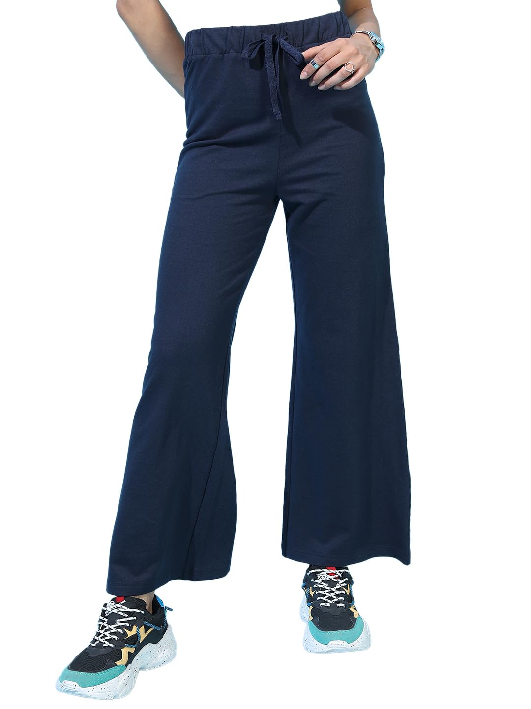 Tokyo Talkies Women's Slim Fit Regular Track Pants | Stretchable | Casual Wear Mid-Rise| Gymwear | Sports Wear in neutral