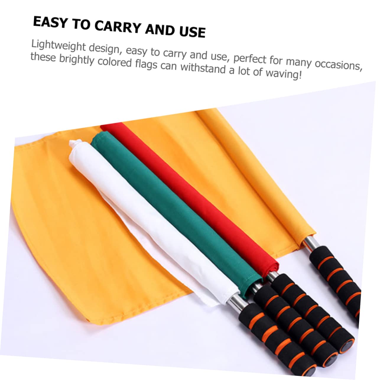 NAMOARLY Soccer Corner Flags Set 4pcs Red Yellow Stainless Steel Rod Soft Sponge Handle Waterproof Perfect for Referees