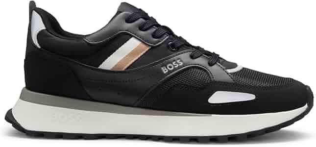 BOSS ランニングスタイルスニーカー JONAH_RUNN_MX_N Amazon.com | BOSS Men's Modern Jonah_Runn_mx_N, Black, 6