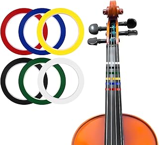 6 Rolls Violin Tape Fingerboard, 216 ft/66m Cello Tape Instrument Fingering Tape Violin Tape for Beginners Fretboard Orchestral Instruments (6 Colors)