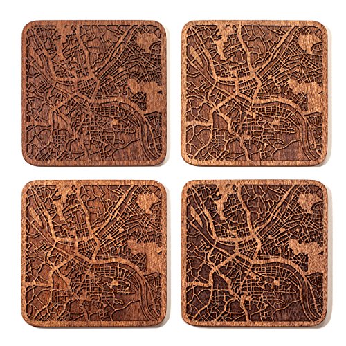 Pittsburgh Map Coaster by O3 Design Studio, Set Of 4, ...