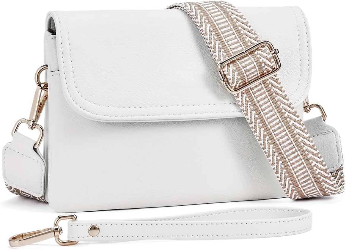 Trendy Leather Wristlet Phone Purse Compact Crossbody Bag for Travel Daily Use