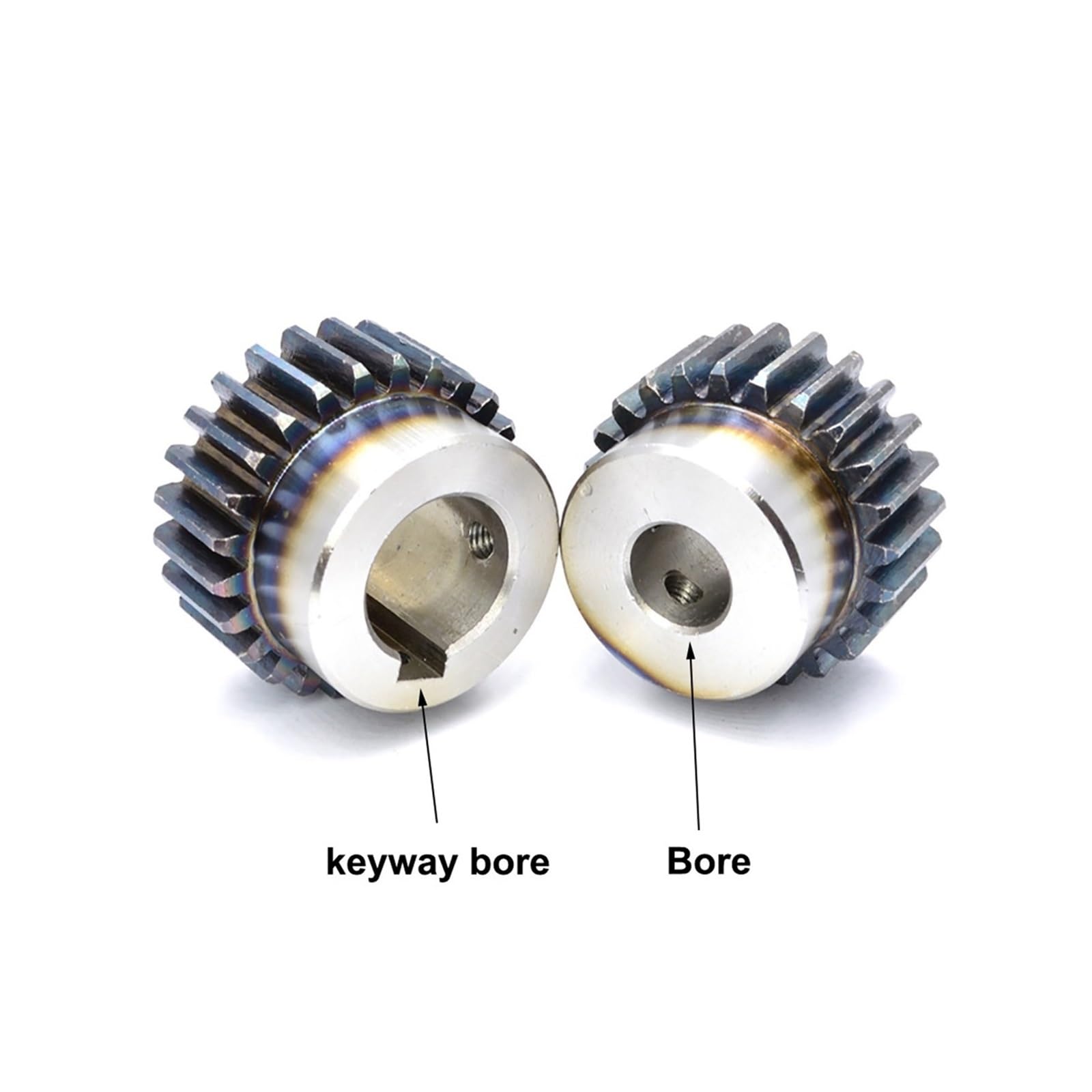 Bevel Gear Pinion Hardware Mechanical 1Pcs 45# Steel 1.5Module Step Convex Gear 12 Teeth - 60 Teeth Motor Metal Pinion Spur Gear Keyway Bore Transmission Parts 8mm(26 Teeth)