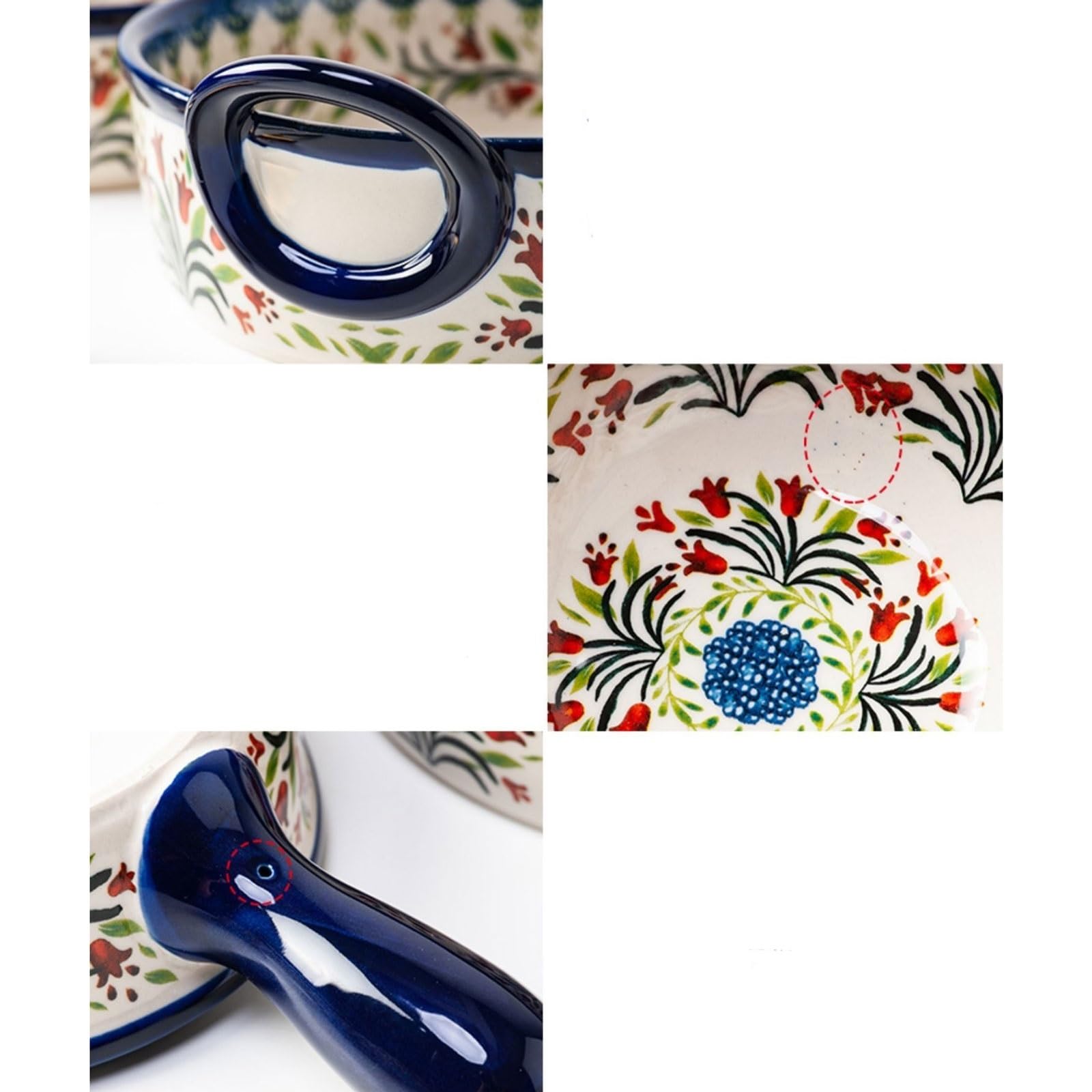 Versátil Cuenco for hornear de doble oreja, plato for, cerámica for el hogar(19.5cm)