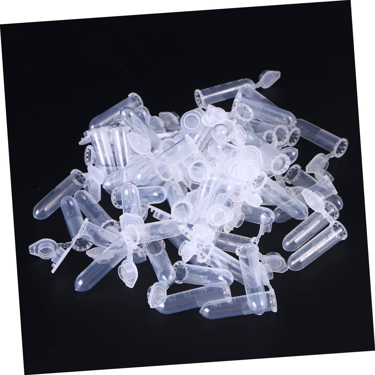 SOLUSTRE Tubo de Centrífuga de 2ml con Tapa Flexible y Escala Precisa, Base Redonda de Plástico Blanco, Suministros de Laboratorio para Muestras y Manualidades