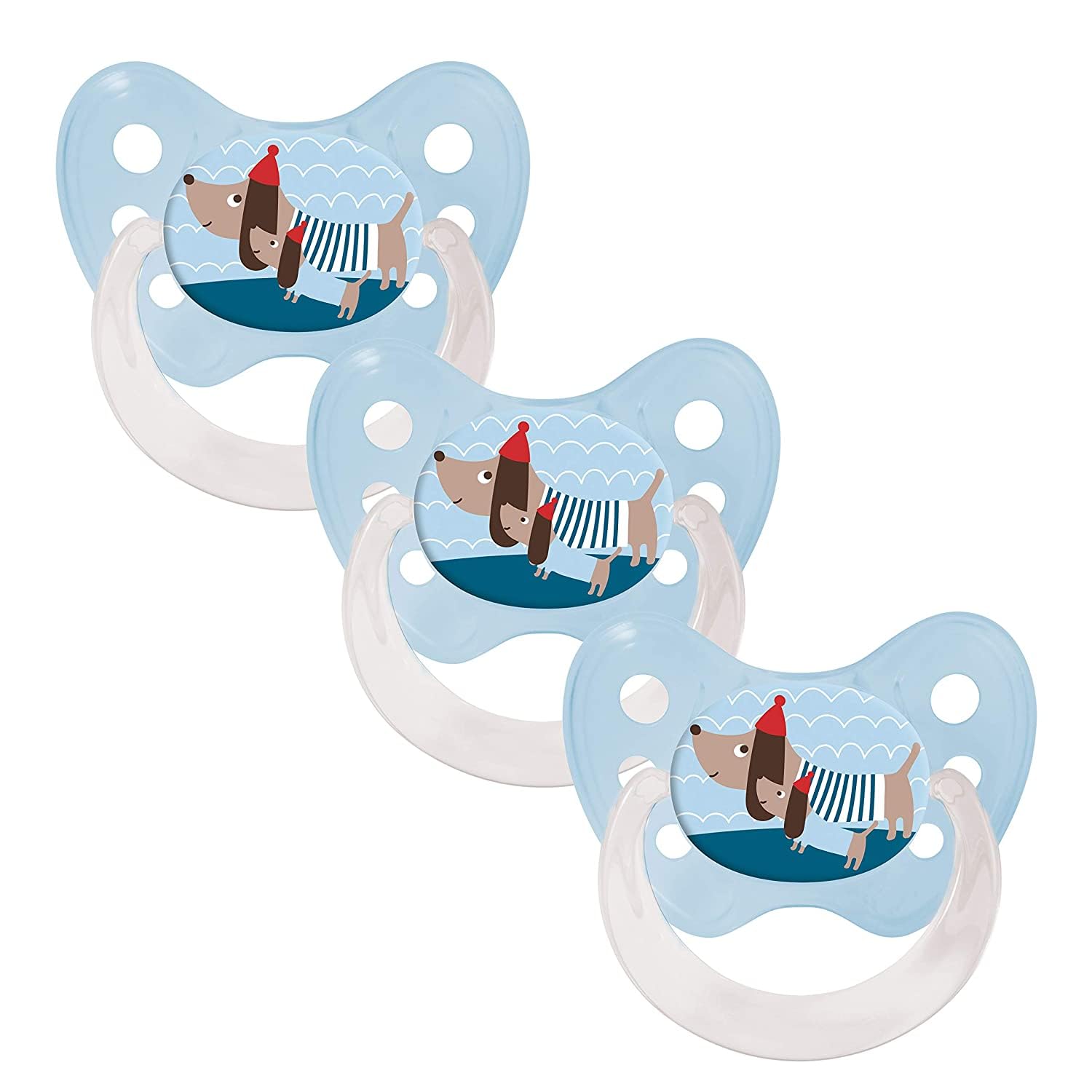 dentistar Set de 3 Chupetes Ortodónticos de Silicona – Talla 1, 0-6 meses – Chupete recien nacido previene la desalineación de los dientes – Libre de BPA – Corazón, Azul — view 33