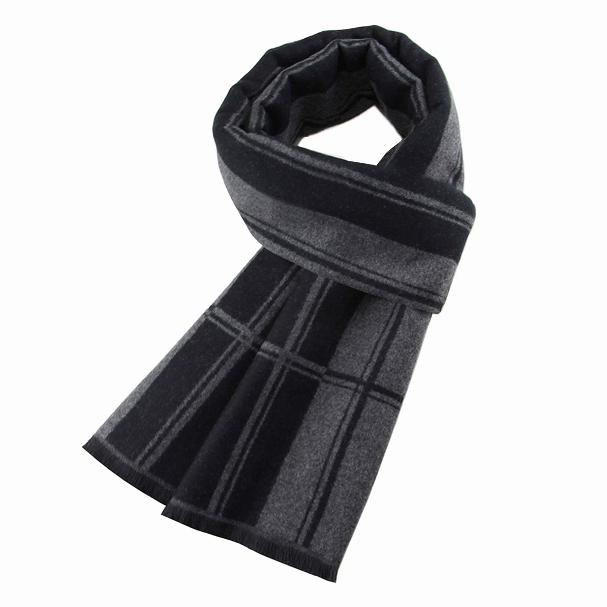 Ueither Men's Soft and Cosy Tartan Check Scarf Long Warm Lightweight Winter Scarf Scarves (180cm x 30cm, Color 27)