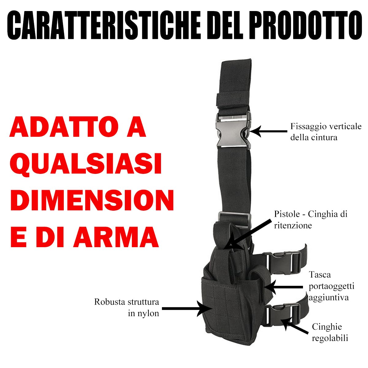 Fondina Pistola, Goldmiky Holster Tattica Fondina Ascellar, Fondina Nascosta per Pistola, Fondina da Trasporto Fondine Caccia, per Caccia, Tiro a Segno, Softair, Giochi Militari