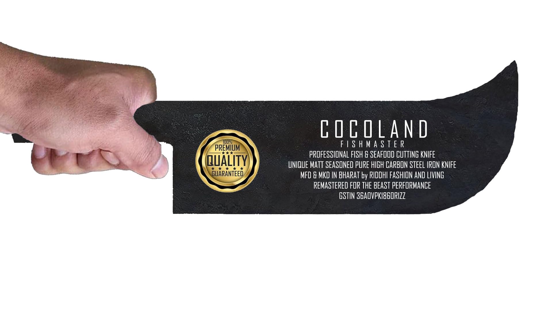 COCOLAND FISHMASTER - Professional Fish Cutting Iron Knife (Premium High Carbon Stainless Steel Fish Cleaver/Knife)