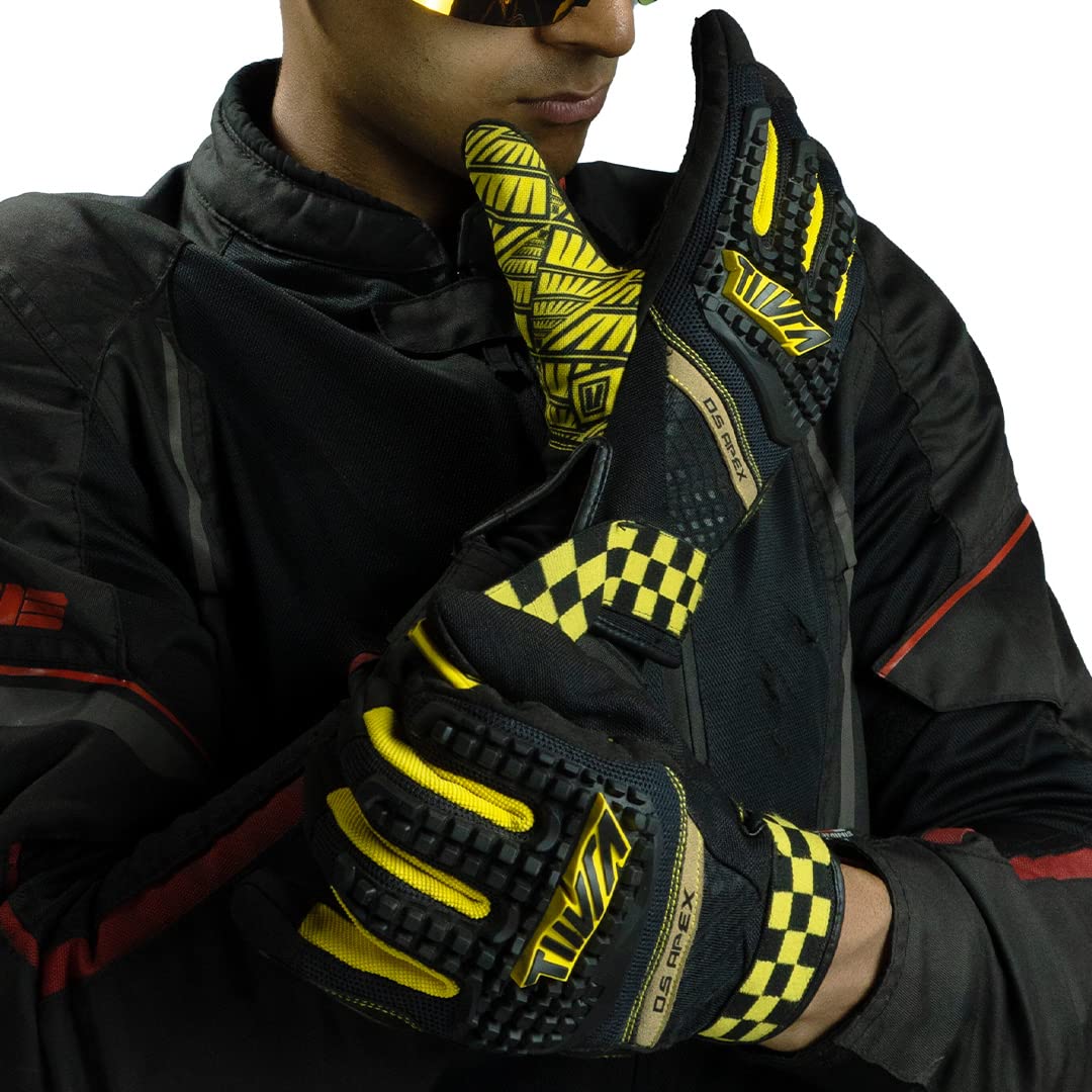 Tiivra ADV - Dual Sport Apex Gloves -High-Tech TPR Knuckle Protector, Abrasion-Resistant Fabric, Ventilated for Summer Riding - Touchscreen Compatible, for Touring and Urban Sport Riders (Large)