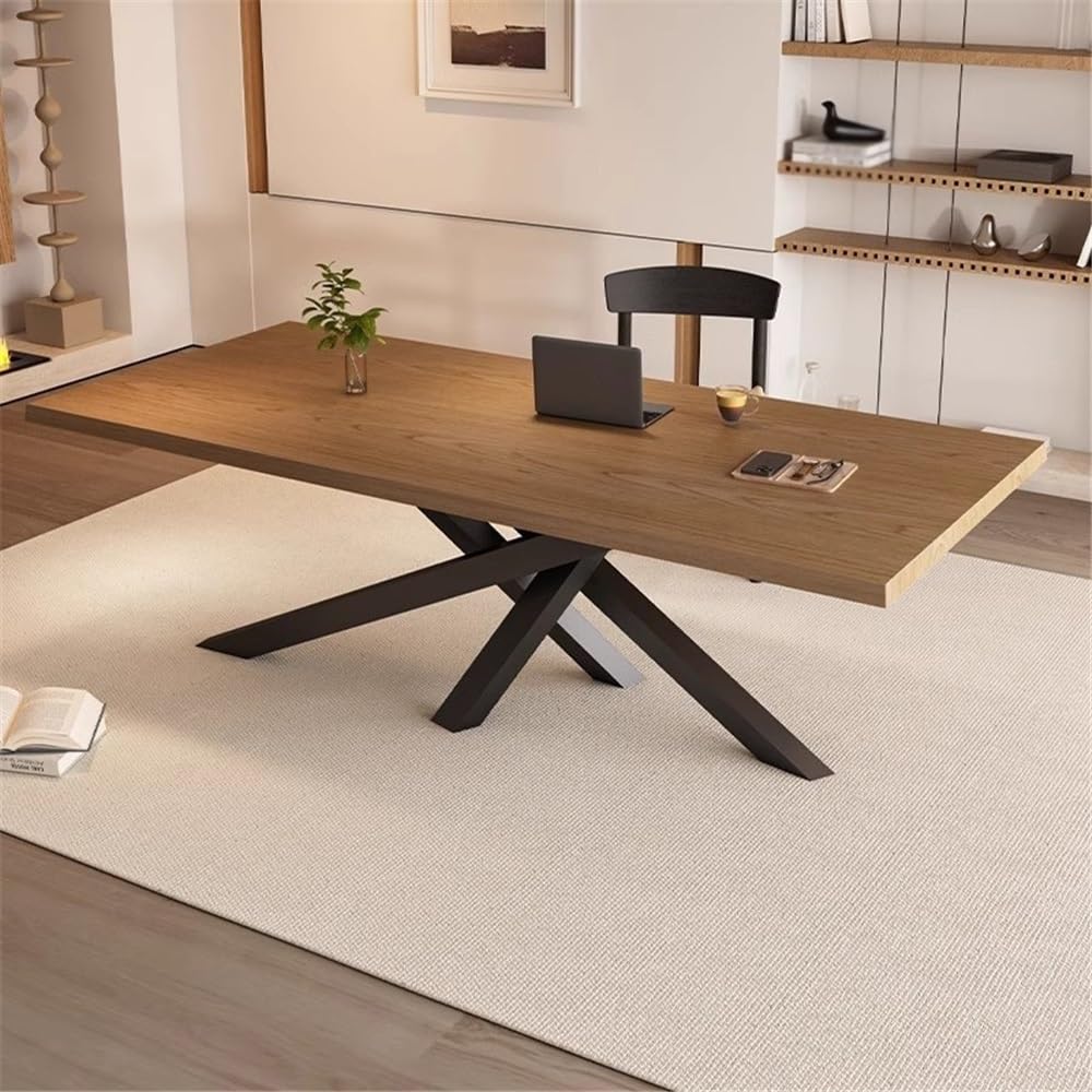 Biurko Nowoczesne biurko do domowego biura z kreatywnymi metalowymi nogami, przestronny stolik pod laptopa Stolik do gier na laptopa(Czarny,L)