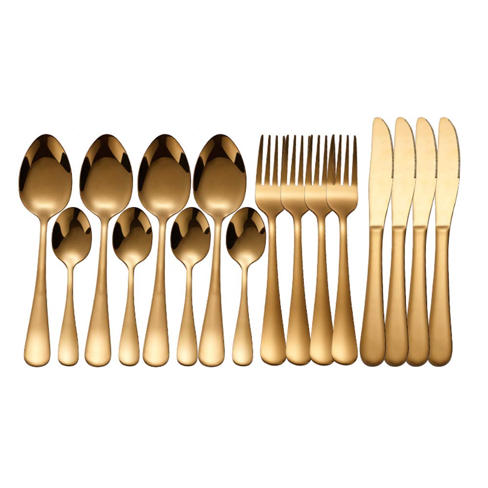 Gold Tableware Stainless Steel Cutlery Set Forks Knives Spoons Kitchen Dinner Set Fork Spoon Knife Gold Dinnerware Set