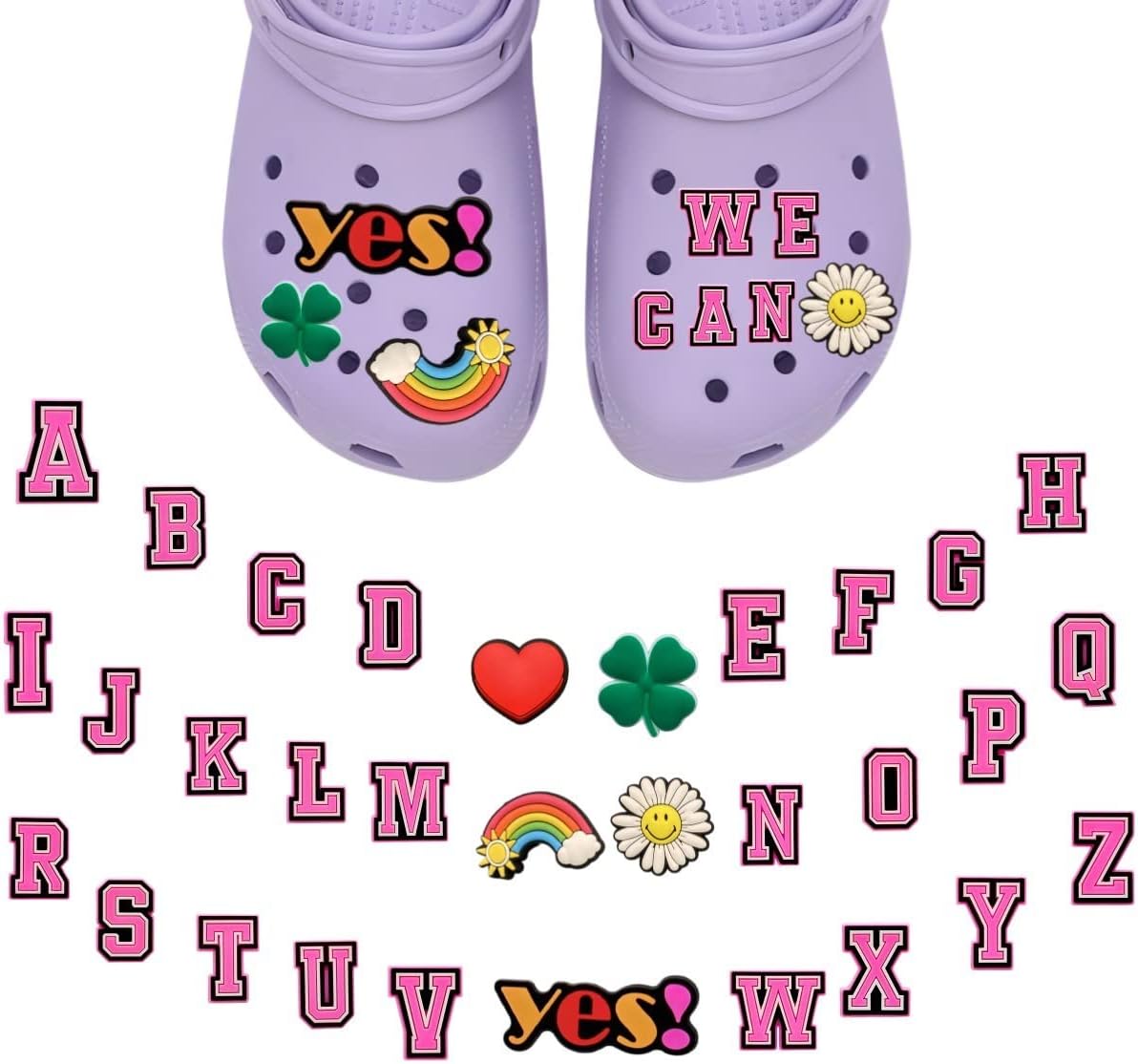 Pink Croc Charm Letters,croc Charms Letters for Crocs