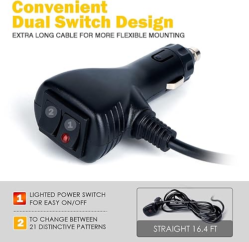 Miniatura 6 de Xprite Barra de luz LED estroboscópica COB blanca y verde, luz intermitente de doble cara, advertencia de peligro de advertencia de advertencia,