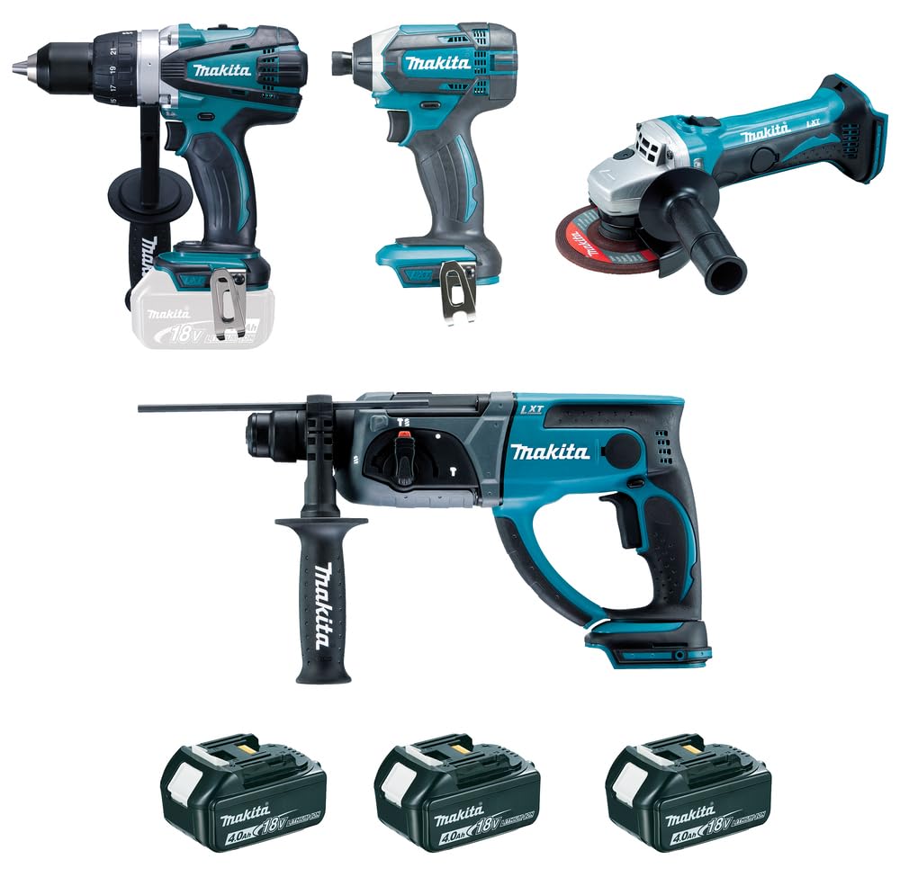 Makita Coffret 4 machines : perceuse visseuse - meuleuse - perfo burineur - visseuse à choc marca