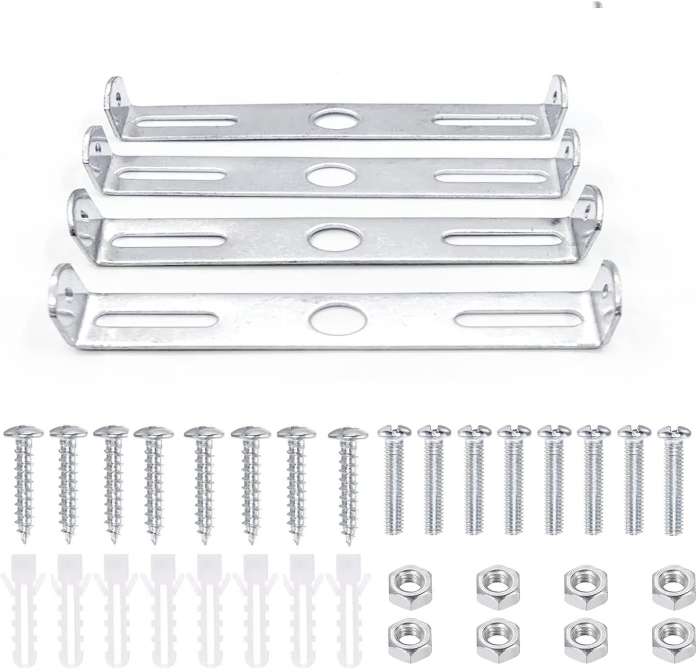 Light Fixture Crossbar Kit - 100x20mm Ceiling Mounting Bracket, Silver Tone, 5 Sets With Screws & Nuts For Chandeliers - View #8
