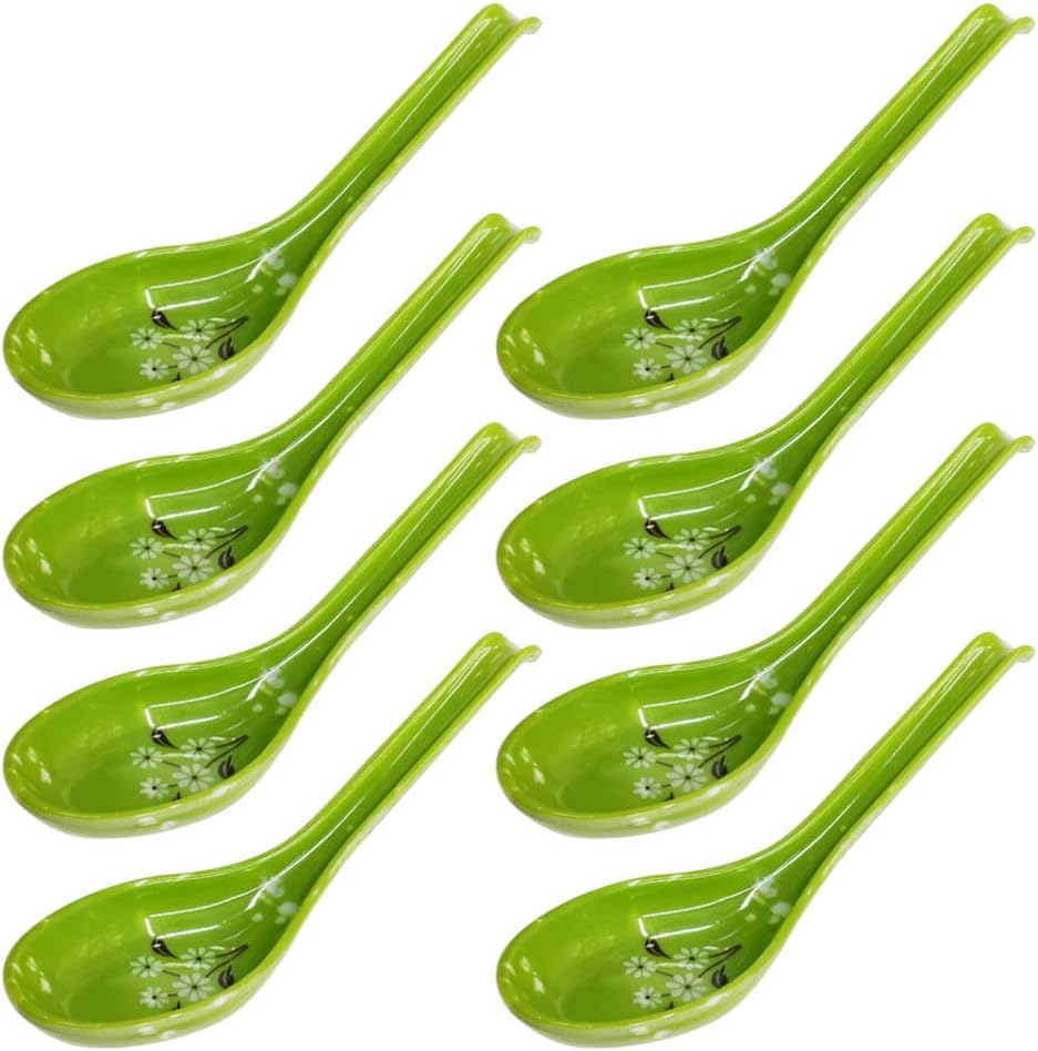 Hemoton Soup Spoons, 8pcs Japanese Style Melamine Spoons