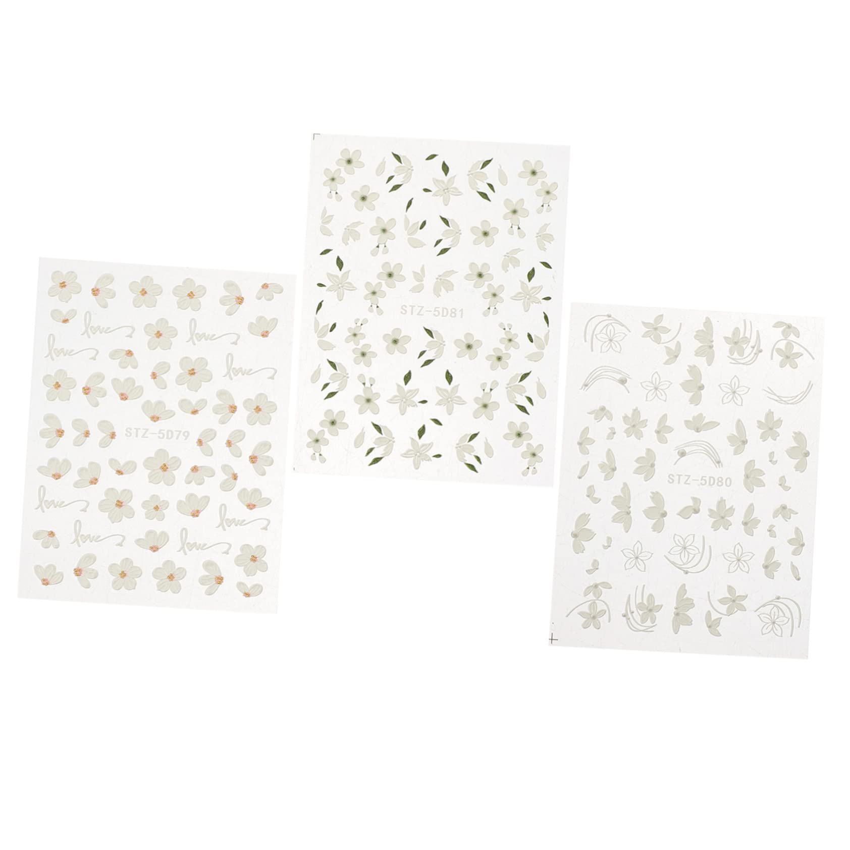 FRCOLOR 12hojas Pegatinas De Uñas Calcomanías De Manicura Relieve Para Decoración De Uñas Para y Salones De