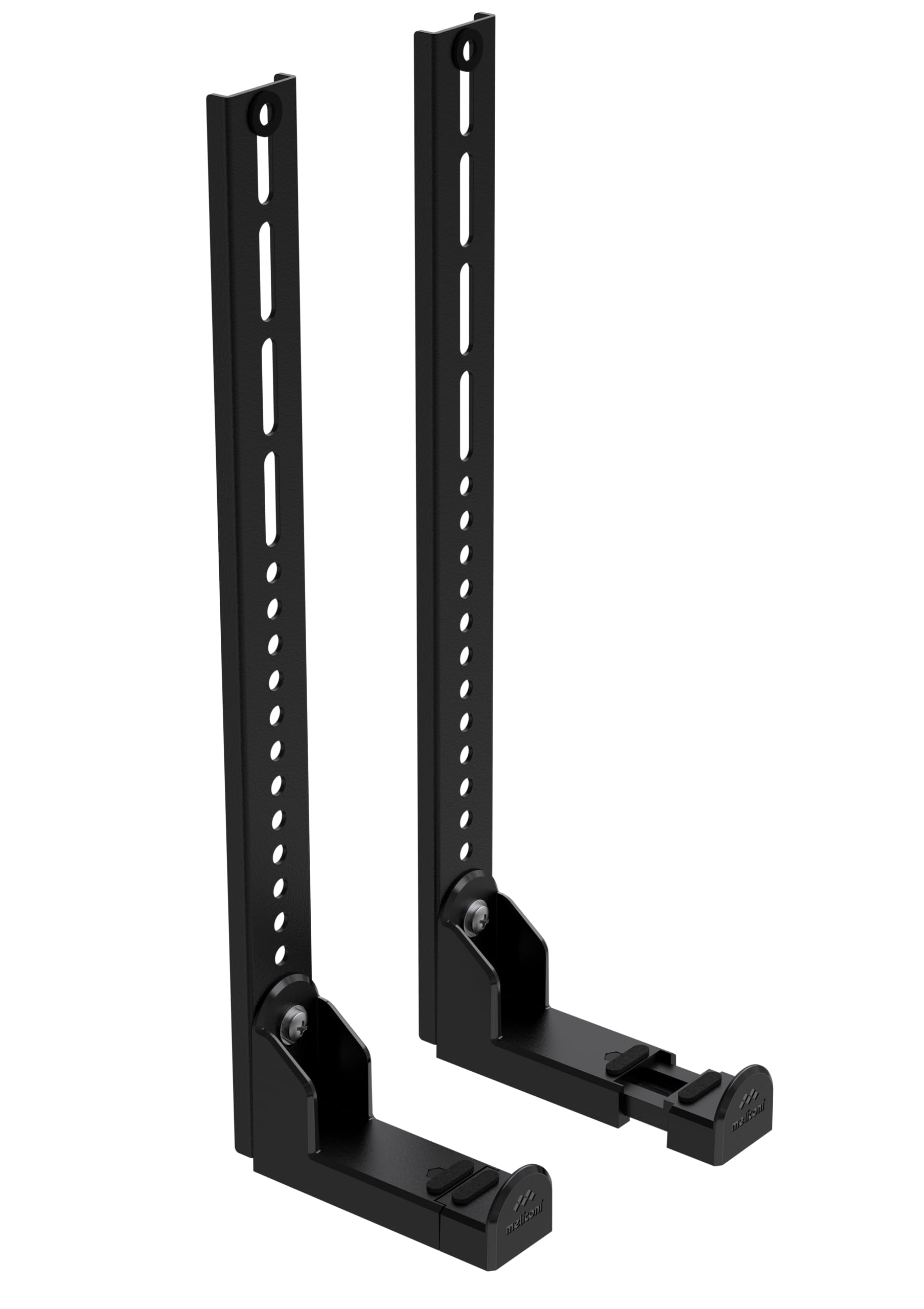 Meliconi Supporto Soundbar TV Universale - Supporto a Parete con Altezza Regolabile, Passacavo, EVA