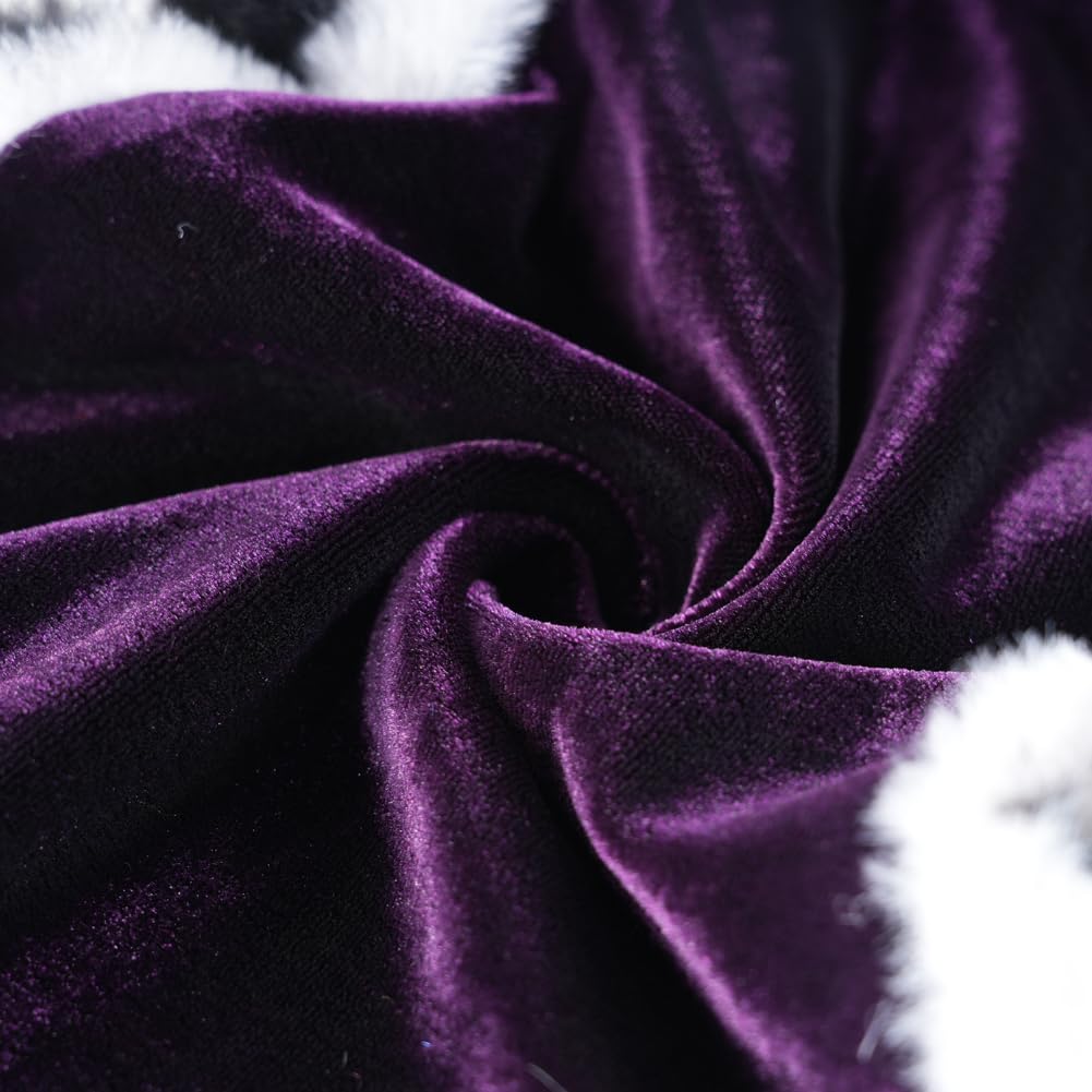 Lovelyshop pet serial Lux Fur Purple Cat Dog Cloak for Halloween costumes King Queen prince and princess cosplay- XL - Image 4
