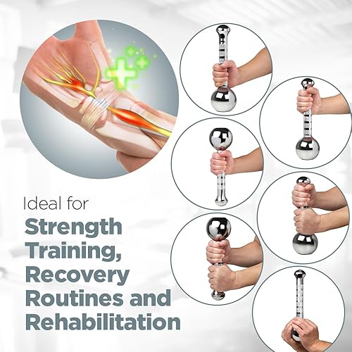 Miniatura 3 de LoGest - Club de ejercicios de maza corta de acero, construcción de acero resistente, palos indios - equipo ligero de diseño portátil -