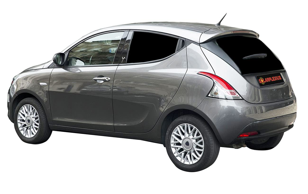 Solarplexius Tendine parasole auto per LANCIA YPSILON 2011-2016 Set completo Pannelli oscuranti pretagliati per finestrini, Protezione contro sole e calore senza pellicole o colla, Testato TÜV