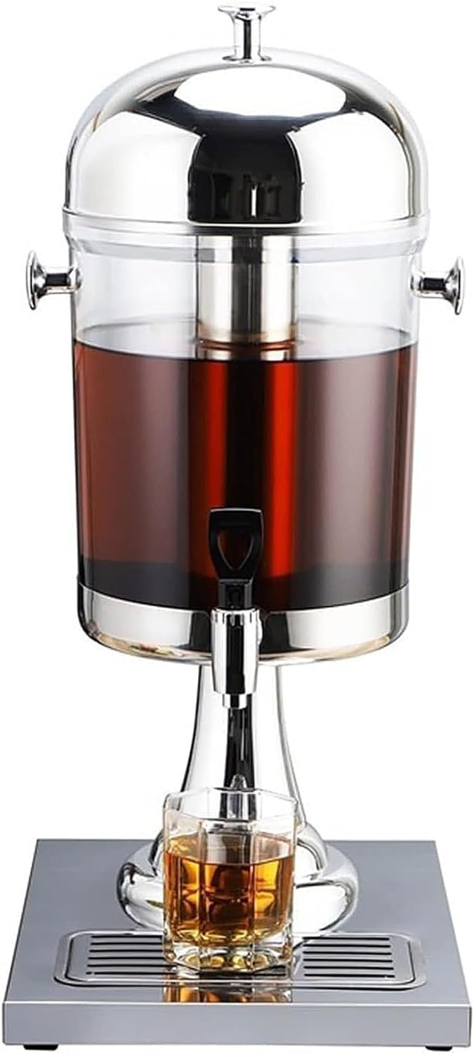 Dispensador de Bebidas con Recipiente for Hielo, máquina dispensadora de Bebidas con Soporte y espita for té Caliente, café, Leche fría, Agua, Jugo, Cerveza(2.1 Gallon)