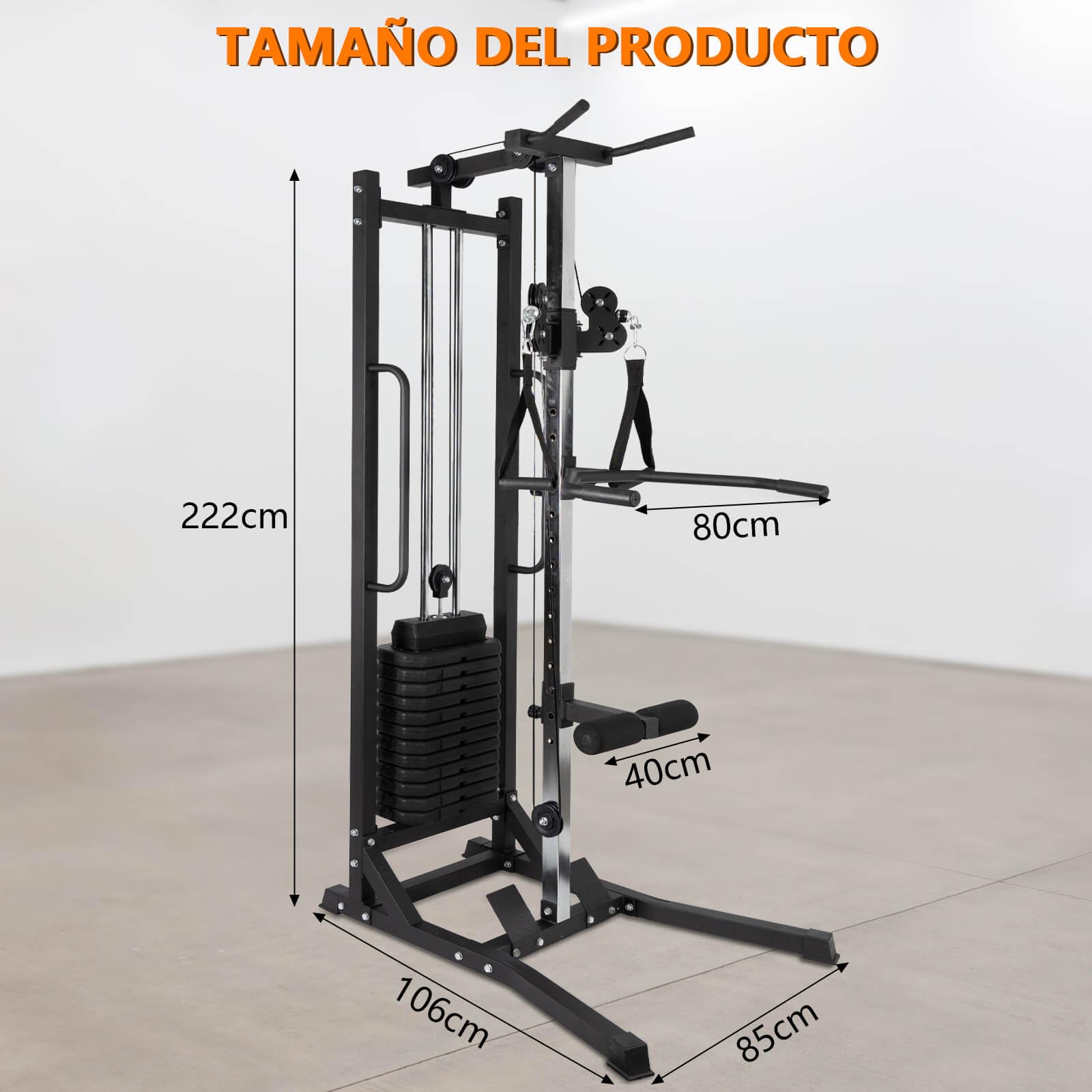 ALLinLIFE Máquina de Musculación Multiestación Musculación,Maquina Multifuncion Musculacion Jaula Musculacion para Estación de dominadas con Pesas,Maquina Gimnasio para Fitness Gimnasio en Casa