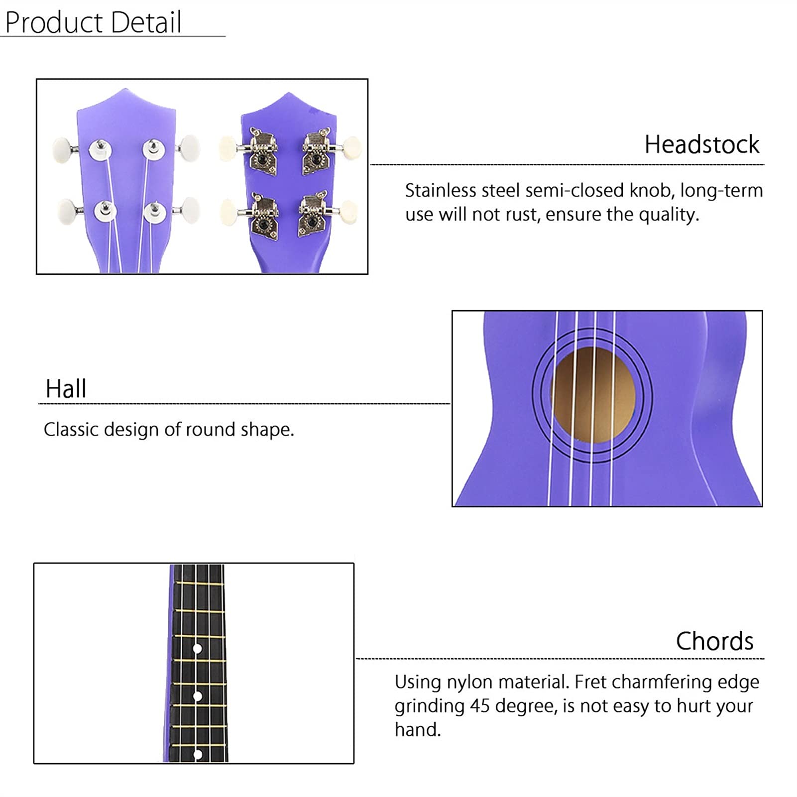 Studente Ukelele 21 Pollici 12 Fret Soprano Soprano Ukulele Ukalele 4 Stringhe Chitarra Hawaiana Instrusione Musicale Set Kit + Tuner + Stringa + Cinturino + Borsa Ukulele Hawaiano