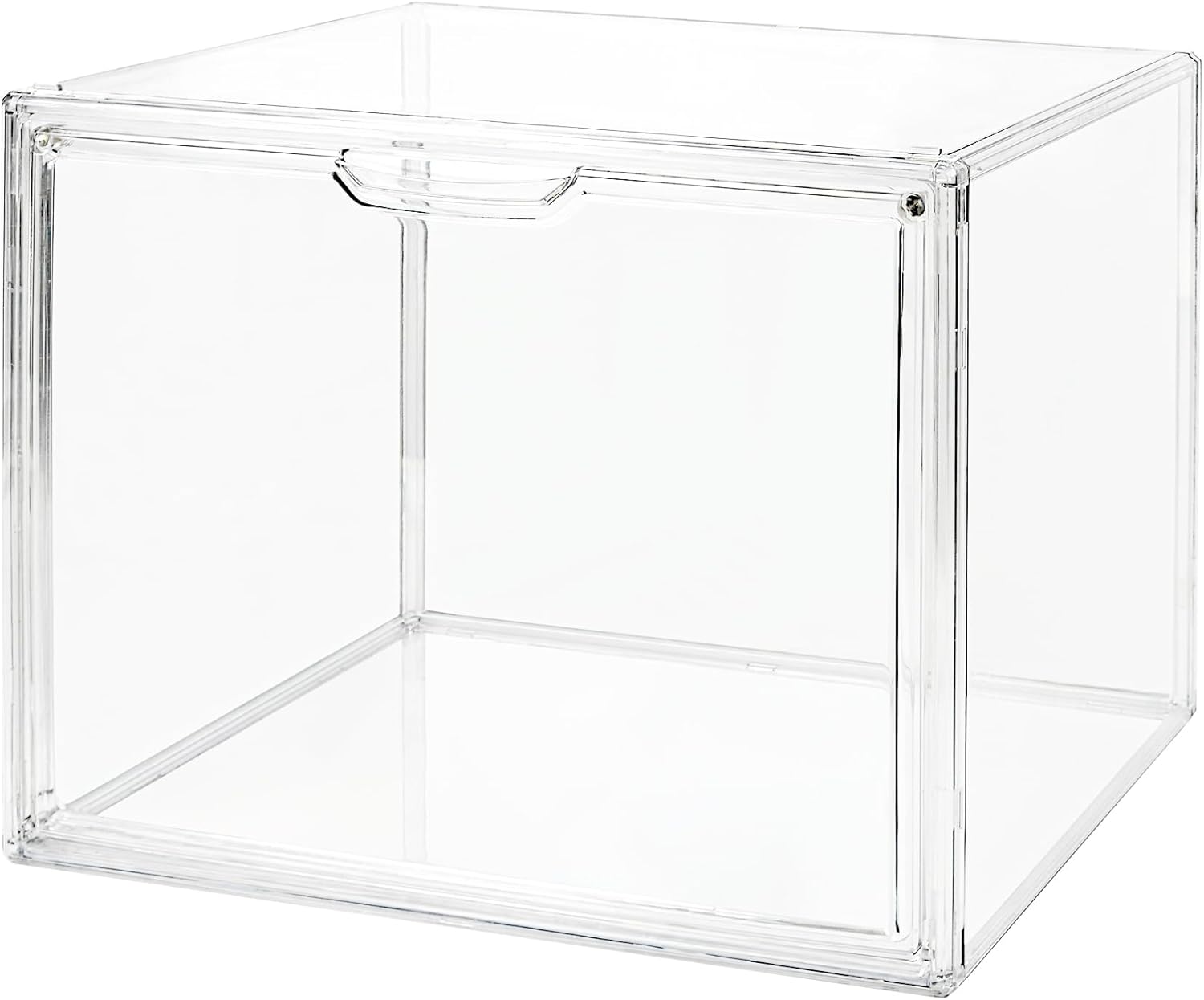 Clear Acrylic Display Case with Magnetic Lid-Dustproof Plastic Book Storage box,Clear Box,Purse Storage Organizer,Action Figure Display Case,Acrylic Sneaker Shoe Box(1 Pack) 14.2"L x 8.7"W x 10.6"H - 1 Pack