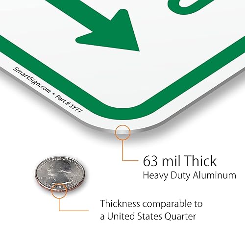 Miniatura 4 de SmartSign -K-5661-EG Letrero "Aparcamiento para clientes y visitantes" con flecha bidireccional  Aluminio reflectante de grado de ingeniero 3M de