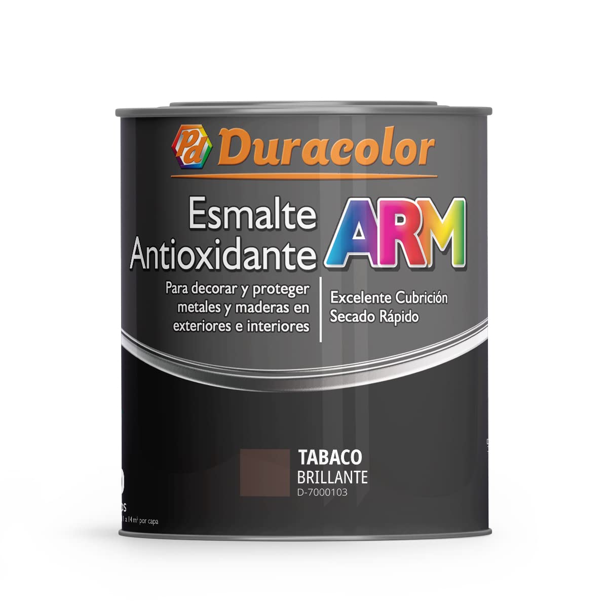 Esmalte Antioxidante ARM - Color Tabaco - 4 Litros - Superficie Exterior e Interior - Acabado Brillante y de Rápido Secado - Excelente Dureza y Resistencia - Duracolor