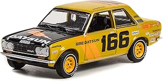 1973 Datsun 510 4-Door Sedan #166 Yellow BRE Brock Racing Enterprises All Terrain Series 13 1/64 Diecast Model Car by Greenlight 35230 B