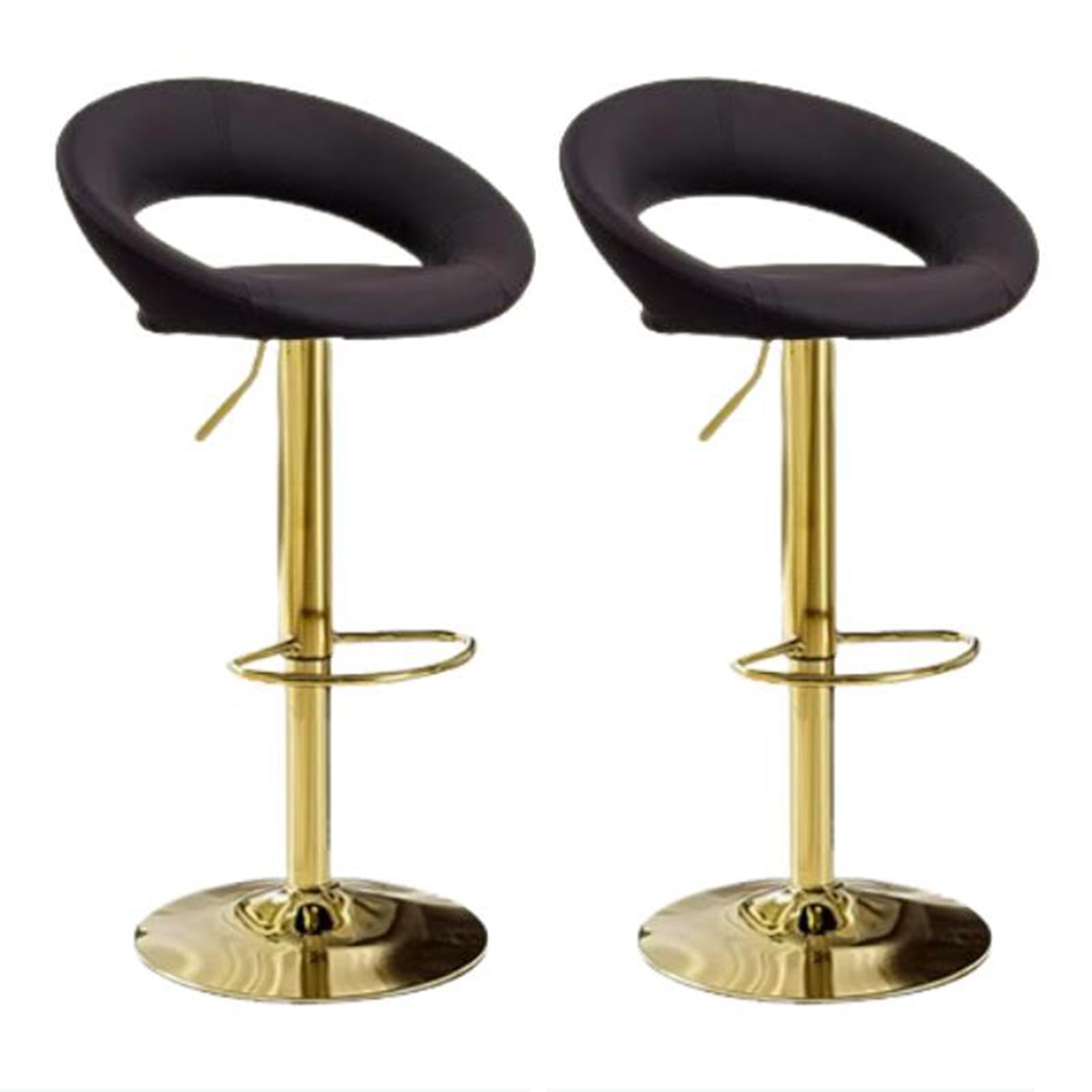 Tabourets de bar JATIBOSH réglables 60-72cm en cuir de selle avec dossier