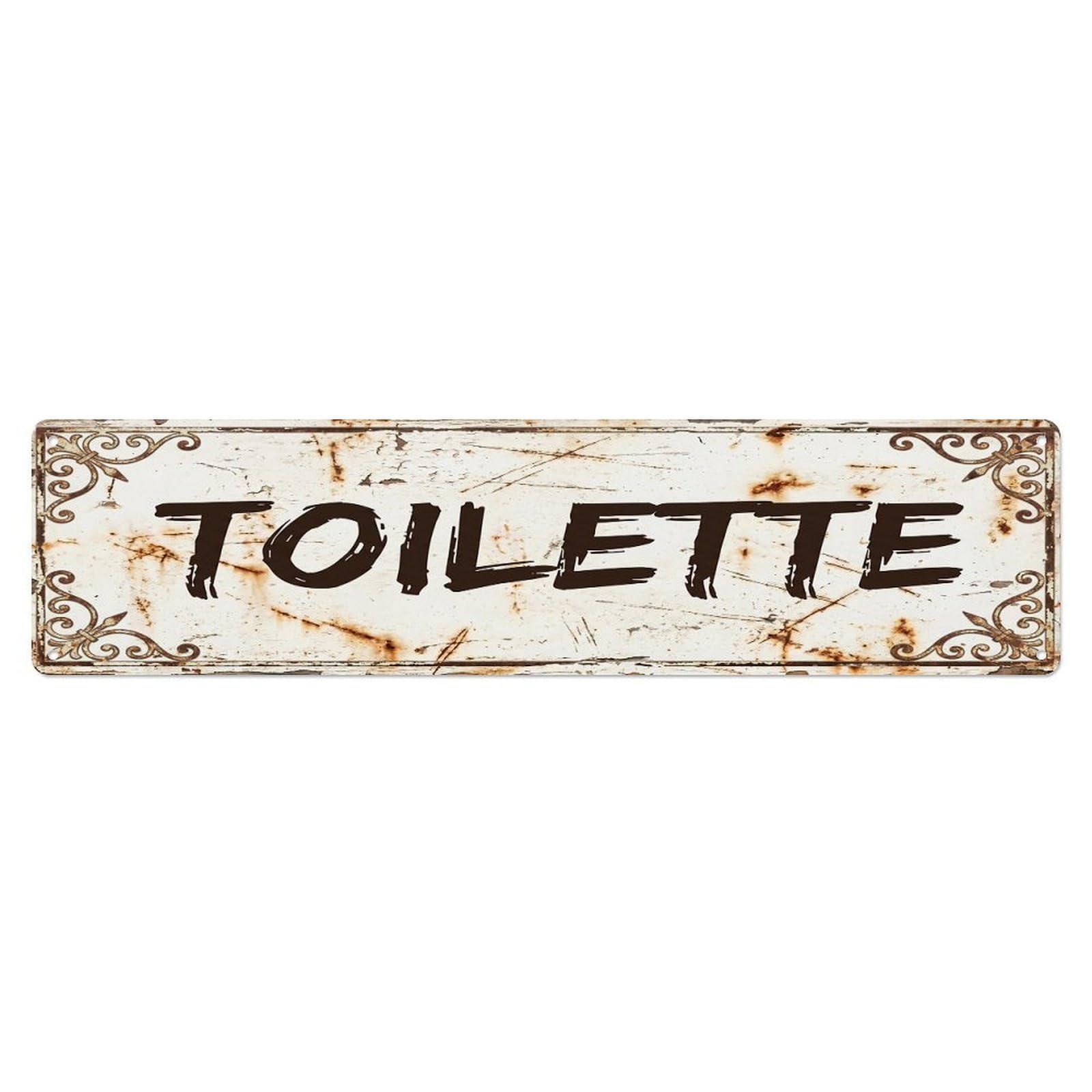 Shabby Rustic Loft Toilet Toilet(WC) Door Metal Tin Sign Plaque Wall Decor for Cafe, Club Bar, Office, Home Garden Metal Poster 4x16Inch