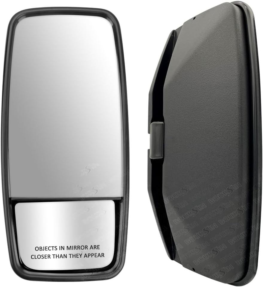 Boursin Outside View Door Mirror For ISUZU NPR NPR-HD NQR NRR GMC Chevrolet W3500 W4500 W5500 Truck 2008-2020 Black Diriver Side