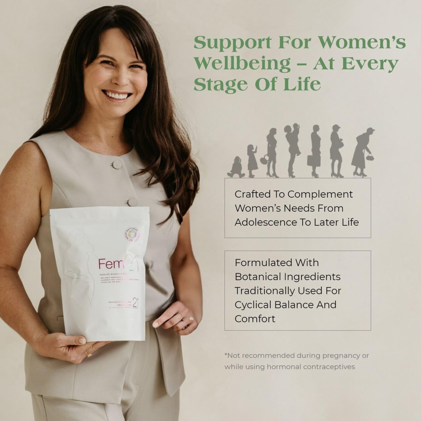 Nutritional Supplement, Herbal Blend with 21 Superfoods for Women’s Wellness and Vitality, with Prebiotics, Probiotics and Antioxidants, 3-Month Supply, 900 g