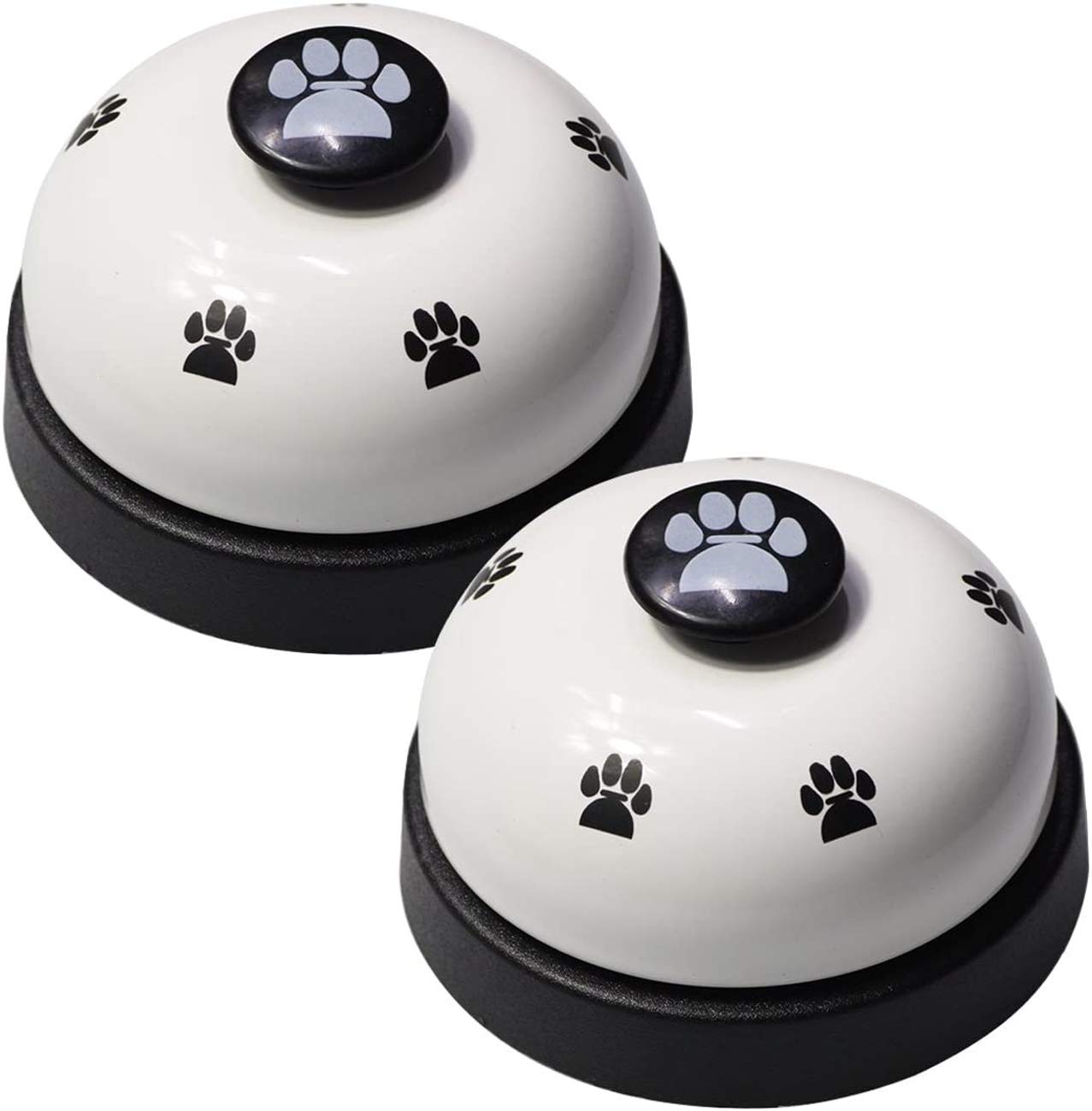 Gnker Pet Bells For Potty Training, Set of 2 Puppy Dog Eating/Drinking/Potty Trainer Dog Cat Door Bell Tell Bell Training Your Puppy the Easy Way (White)