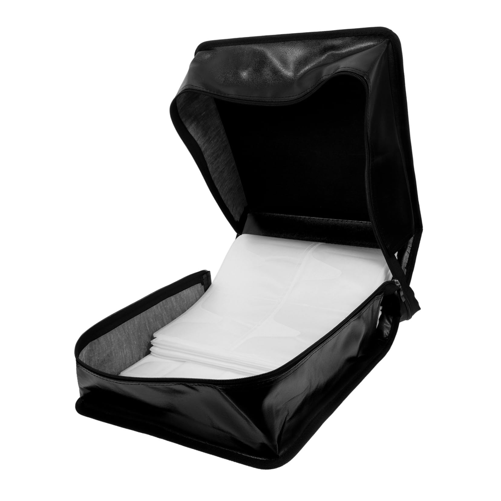 Didiseaon Portaoggetti Per Dvd in Pelle Pu Organizer Per Cd e Dvd Da Dischi Con Maniglia Raccoglitore Per Auto Casa Ufficio e Viaggio Nero