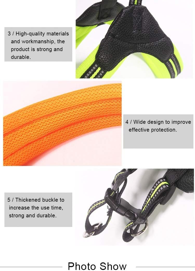 Breathable nylon mesh dog seat belt reflective adjustable dog seat belt and leash set dog pet collar leash dog accessory XS greenset