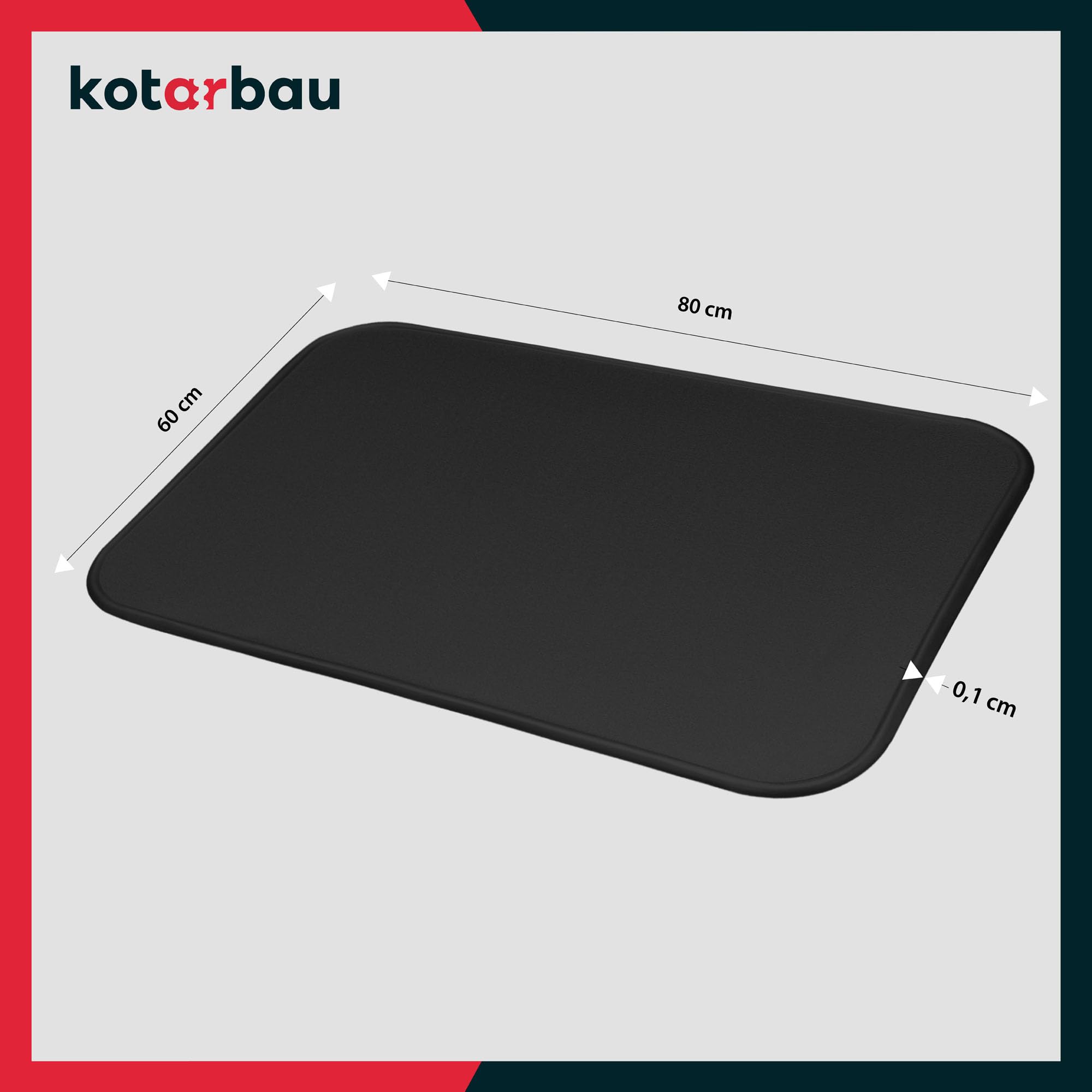 KOTARBAU® - Placa de suelo de chimenea (60 x 80 cm, acero revestido, color negro, protección contra chispas para chimenea y horno — view 4