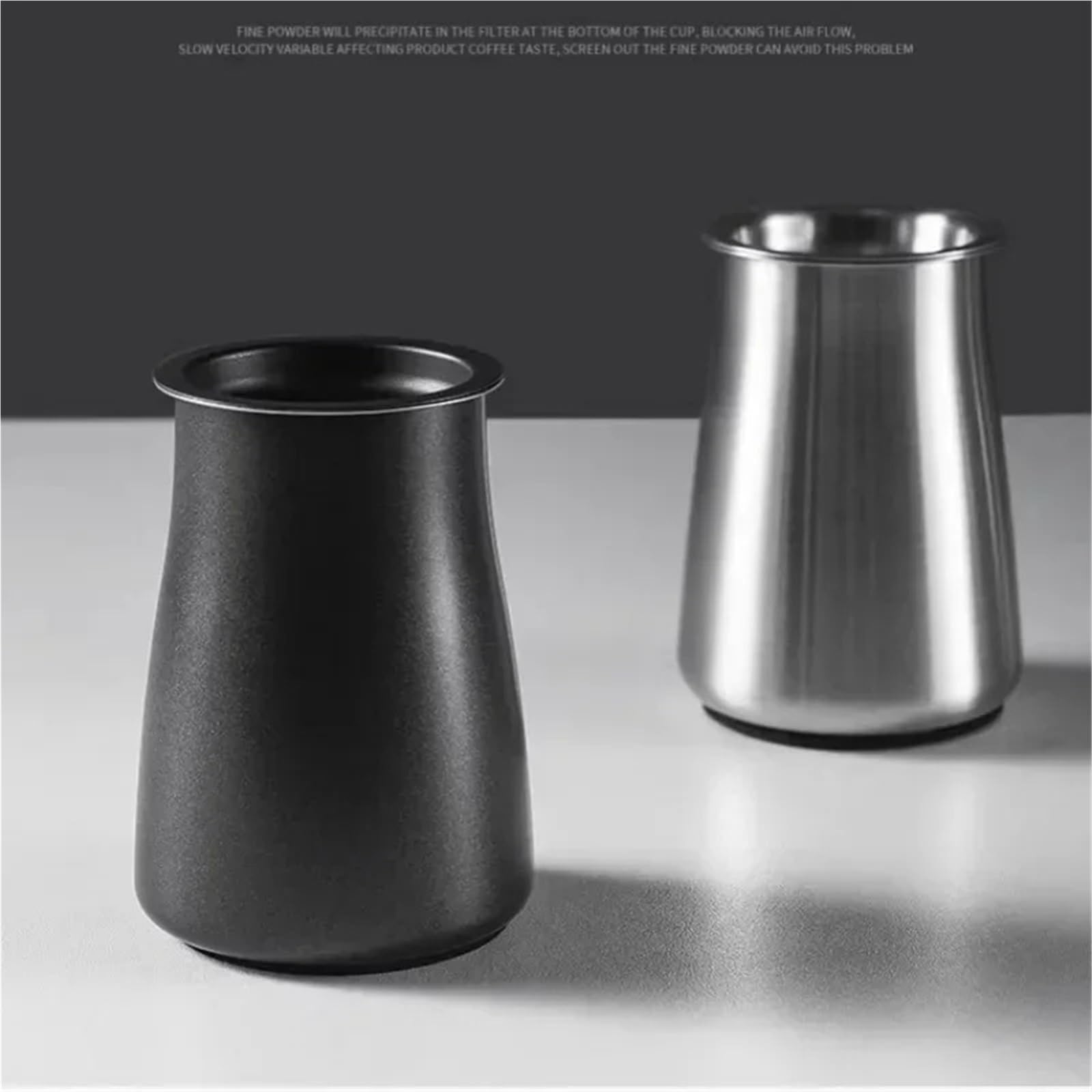 3-in-1 Edelstahl-Kaffeepulver-Filterbecher mit Deckel, Kaffeesieb, Mahlwerk, Zubehör(White)