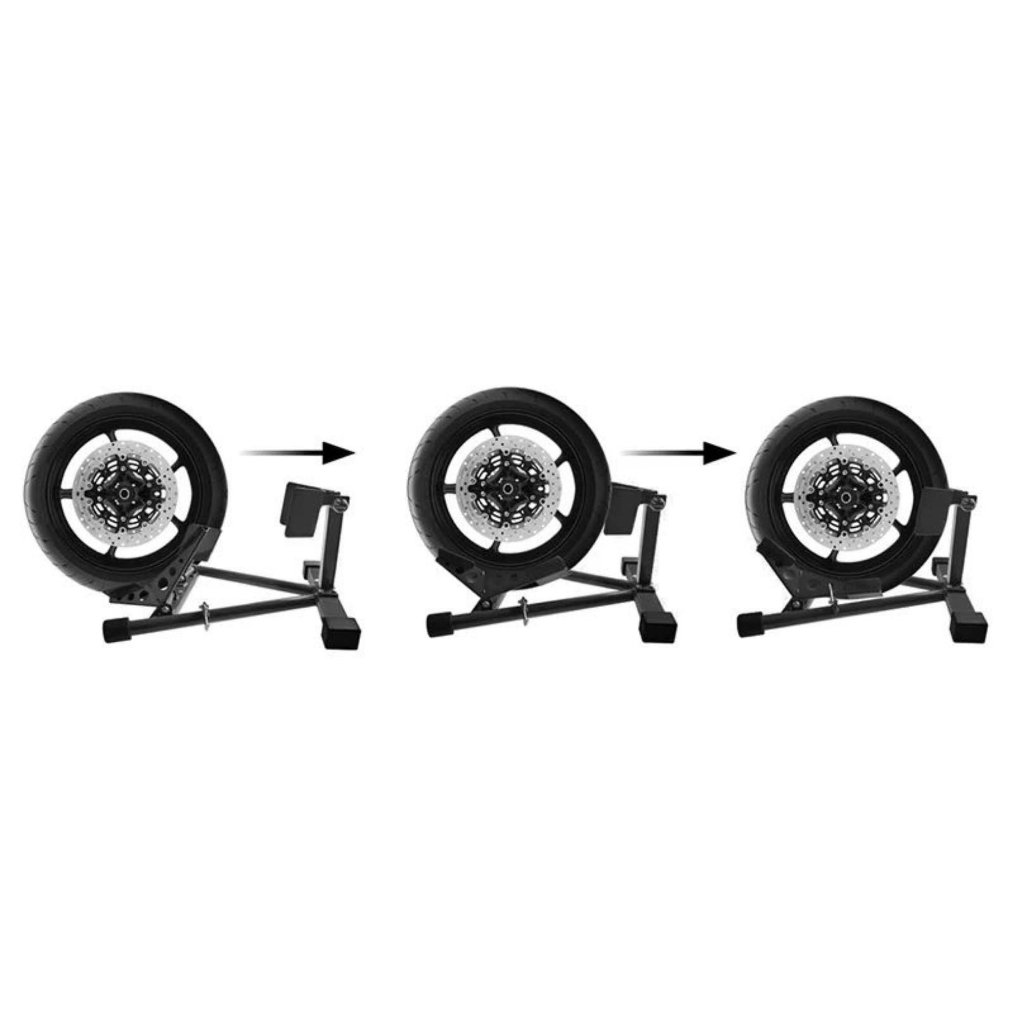 ProPlus Motorrad Radkralle und Motorradständer – Radhalter für 17–21 Zoll Räder – Reifenbreite 90–130 mm