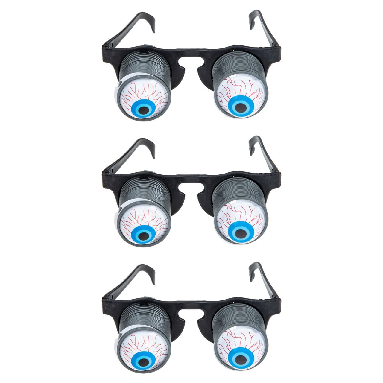 BRIGHTFUFU 3pcs Bounce Eyeball Eyewear Scary Eyeball Eyeglasses Scary Eyeglass Prank Props Scary Bloody Eyeball Eyeglasses Funny Glasses Googly Eye Glasses Bounce Eyeglasses Photo Props