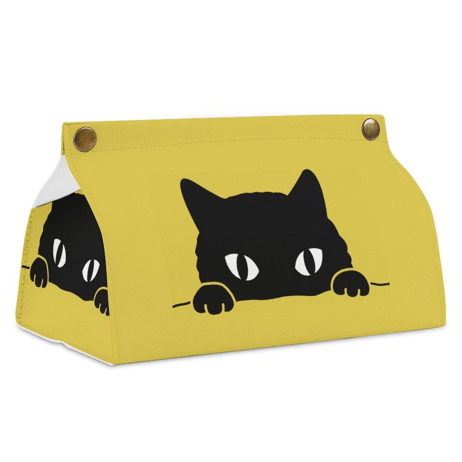 Amazon｜ティッシュケース 黒猫 猫柄 ネコ かわいい イエロー 黄色